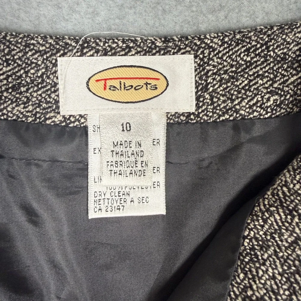 Talbots Vintage Brown Tweed Wool Silk Blend A-Line Midi Skirt Size 10 Flare Hem